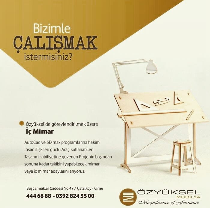 Özyüksel Mobilya, münhal açtı!.. İŞ İLANLARI
