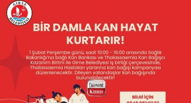 Girne Belediyesi’nde halka açık kan bağış kampanyası yapılıyor! İşte detaylar...